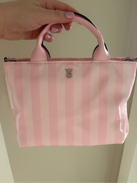 Victoria's Secret Handbags - Pink Striped Mini Tote Bag - Victoria's Secret